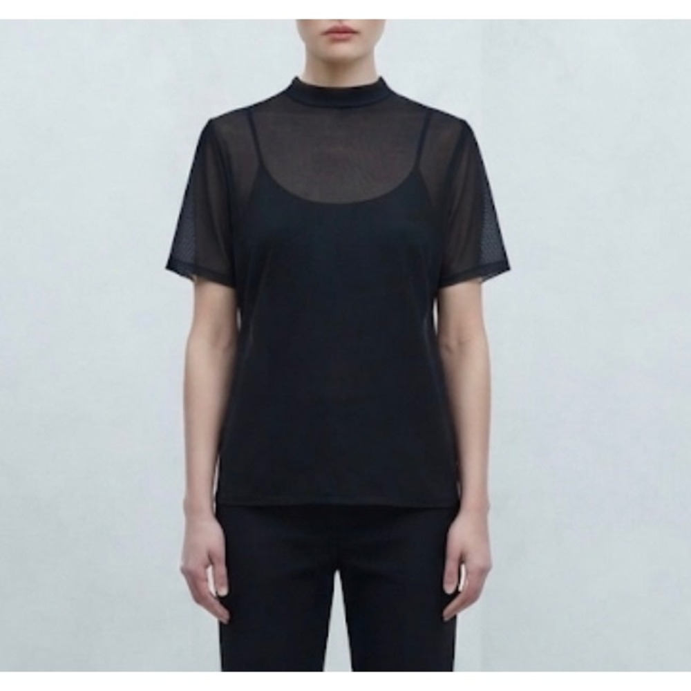 Mock Neck Open-Back Top | Sheer Detail | VTG